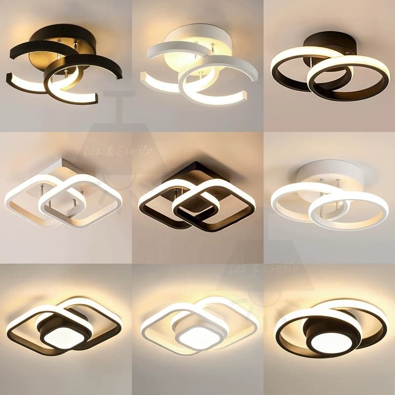 Plafon LED 3 Em 1 Moderno De 3 Cores-Lustre Para Quartos , Salas De Estar , Escritórios , Corredores E Cozinhas
