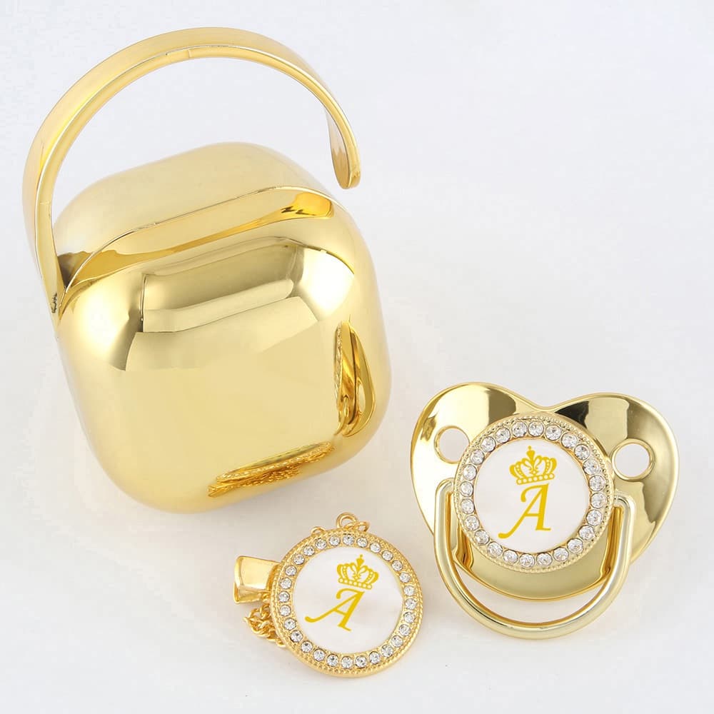 Chupeta com nome inicial chupeta caixa conjunto de chupeta portátil de viagem conjunto de de bebê