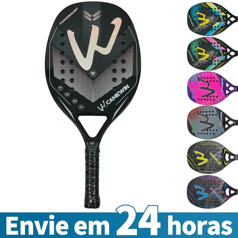 CAMEWIN 3K Fibra de carbono Raquete de tênis de praia de com superfície áspera unissex Superfície Macia novo Conjunto