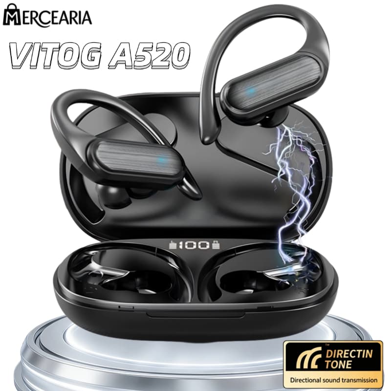 Fone De Ouvido Bluetooth Sem Fio Vitog A520 Controle Toque Bluetooth 5.3 HiFI Estéreo À Prova Dwireless Água TWS-MC