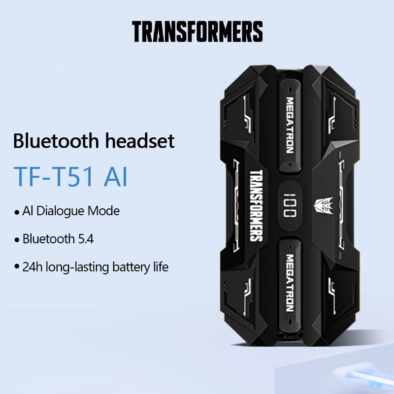 Transformadores TF-T51 AI Fones De Ouvido Bluetooth Jogos Alta Fidelidade Qualidade Som Até 24 Horas De Vida Útil Da Bat