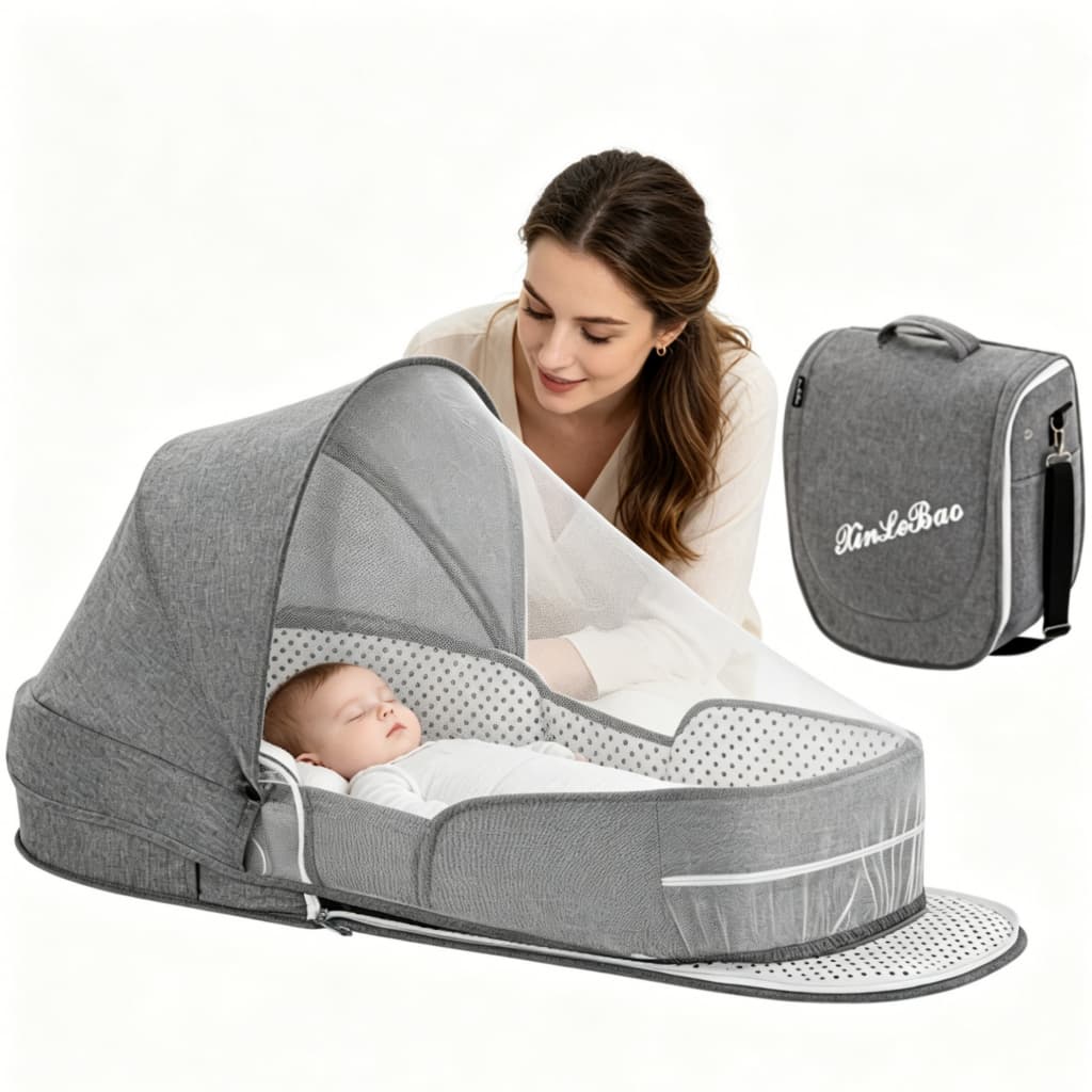 Berço portátil dobrável à prova de pressão, cama intermediária, isolamento para bebês recém-nascidos, berço biônico para