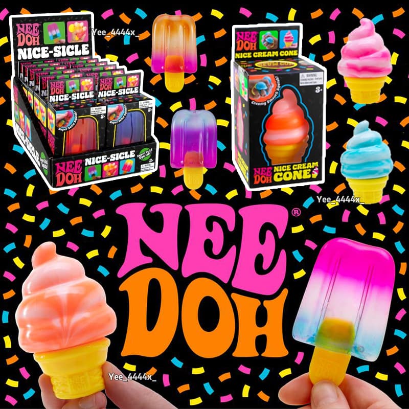 NeeDoh Nice-Sicle Squishy Surpreendente Caixa Picolé Forma Squeeze Pitada Brinquedo Ultra-Macio Sensorial Interativo Par