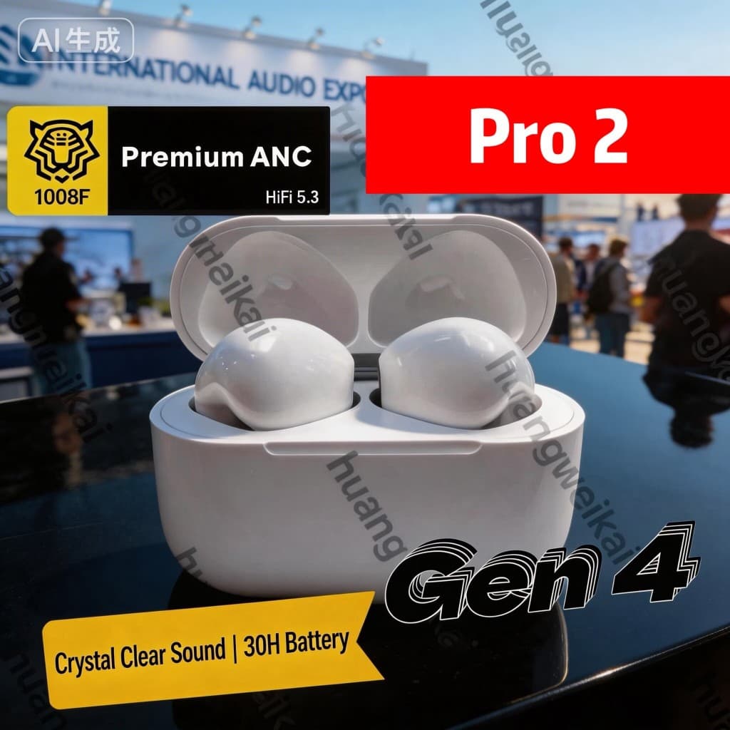 2026 Gen4type-c Pro 2 ANC real Premium Alto-Falante Renomear GPS Fones De Ouvido Sem Fio Bluetooth TWS Super Bass Fone C