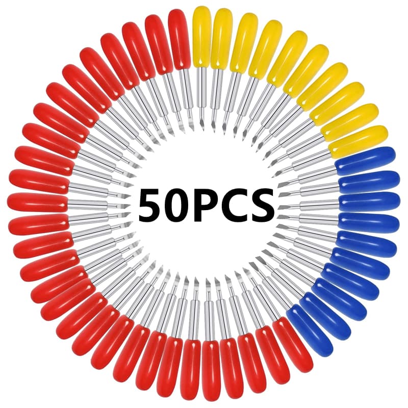 50 Peças 30/45/60 Graus Roland Cricut Plotter De Corte Cortador De Vinil Lâminas De Faca Offset Para Instrumentos De Esc