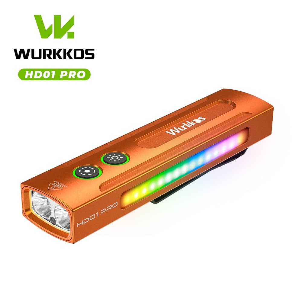 Lanterna Wurkkos HD01 PRO 1200LM EDC 6 Em 1 UV 365nm Verde Laser Branco Holofote Tipo-C Luz Lateral RGB Recarregável IP6