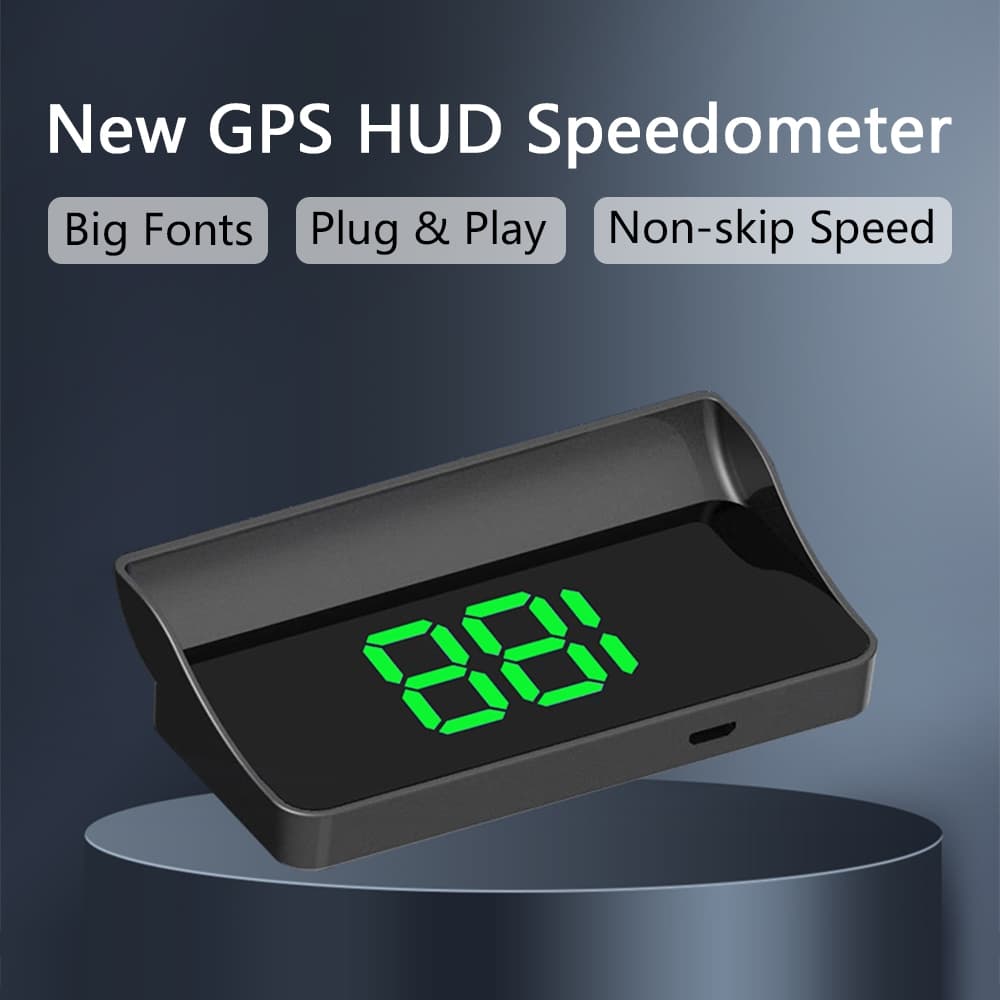 Velocímetro Digital W1 GPS HUD Plug And Play Head Up Display Para Todos Os Carros Grande Fonte KMH Pára-Brisa Projetor A