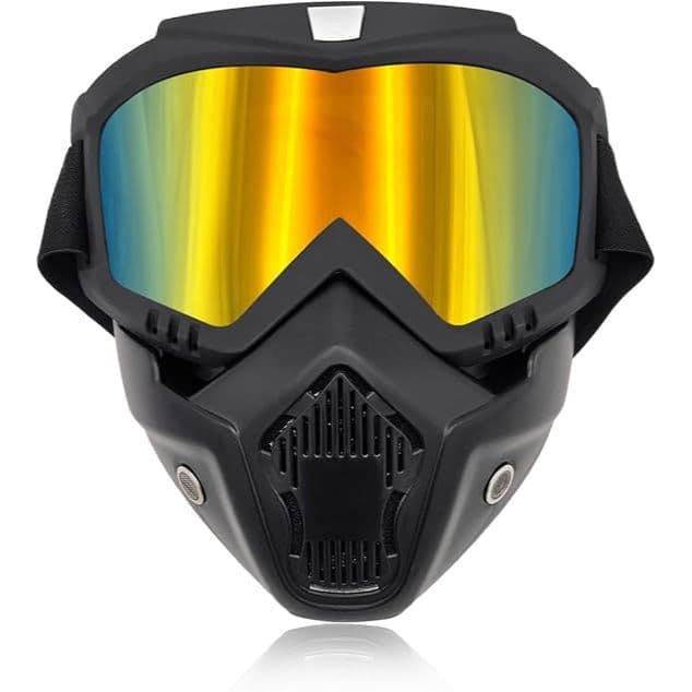 Óculos De Motocicleta , Capacete De Bicicleta À Prova De Vento Com Máscara Facial Removível , Acessórios Para