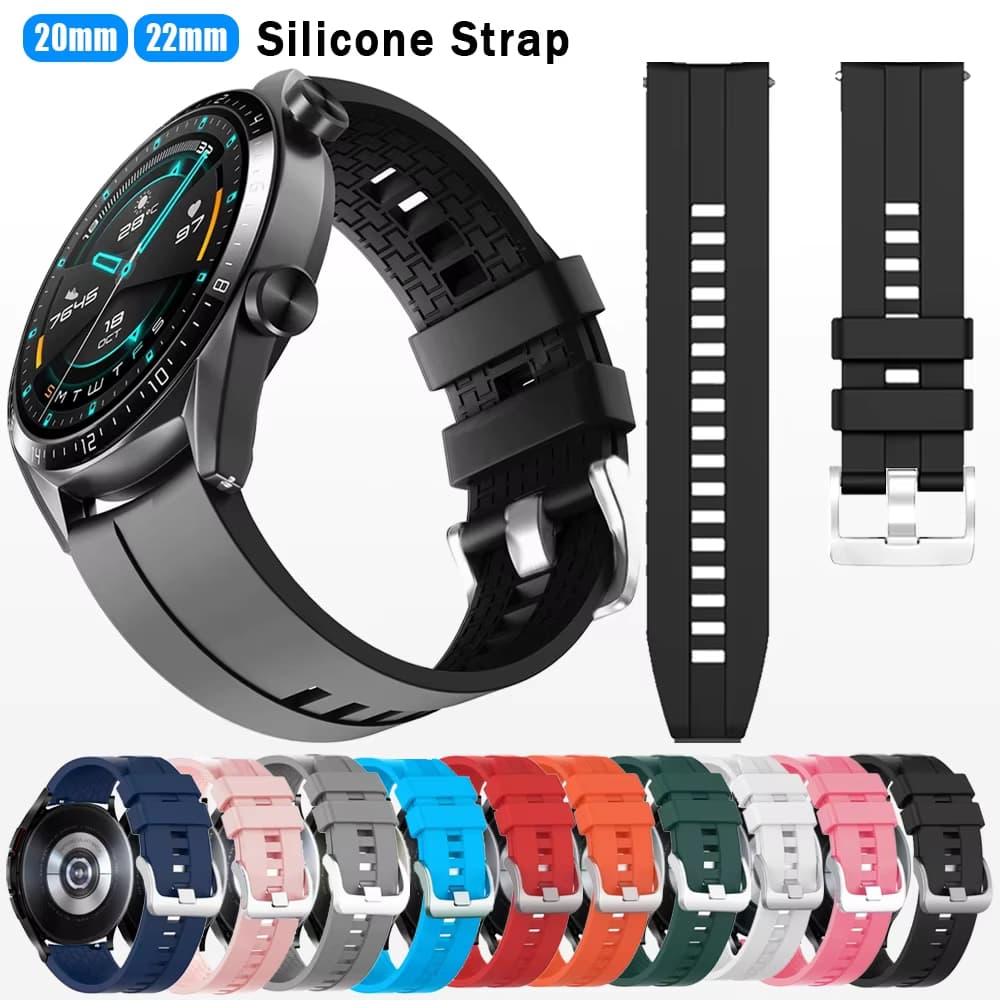 Silicone 20mm 22mm Pulseira Esportiva Para Relógio GT 5/4 Pro 46mm 3/2 42mm De HONOR Magic Watch 2 GS 3 ES