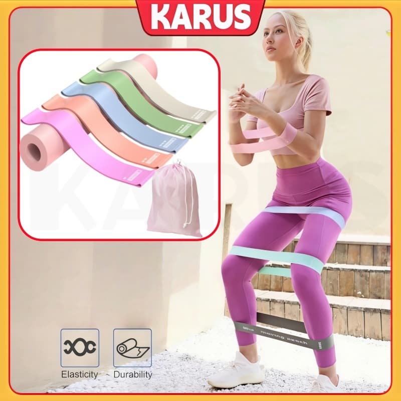 Kit 5 Faixas Elásticas para Exercícios Multifuncional Yoga Fisioterapia e Treino Para Mulheres