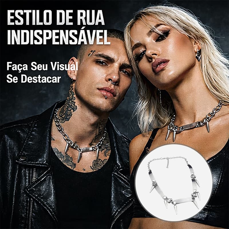 Colar De Rebite De Aço De Titânio Estilo Punk Unissex , Acessório Metálico De Hip-Hop , Escolha De Presente Perfeita