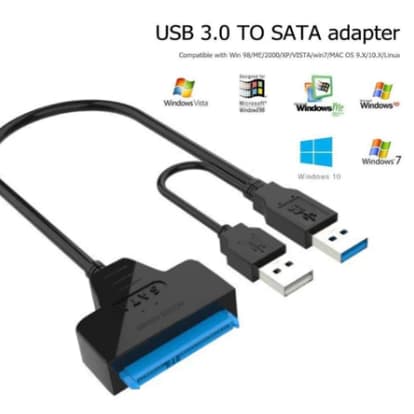 Cabo Conversor Adaptador Usb 3.0 Sata Dual + usb 2,0 12v 2a Hd
