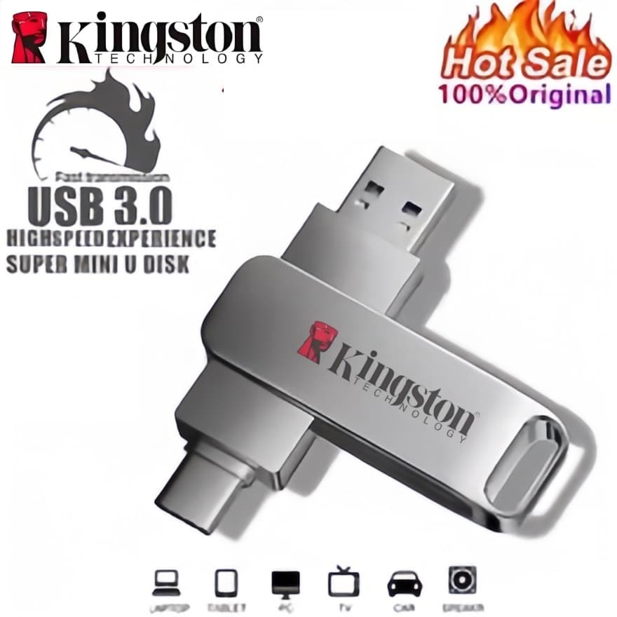 Unidade Flash Kingston 2 Tb 1 512 Gb Tipo C USB OTG Android De Alta Velocidade