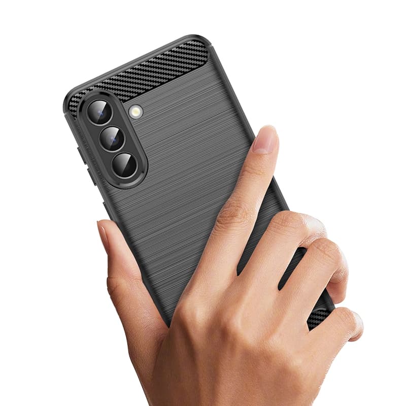 Invólucro De Fibra De Carbono Macio Para Samsung Galaxy A17 A37 A57 A16 A36 A56 5G À Prova De Choque Fino Volta Capa Pro