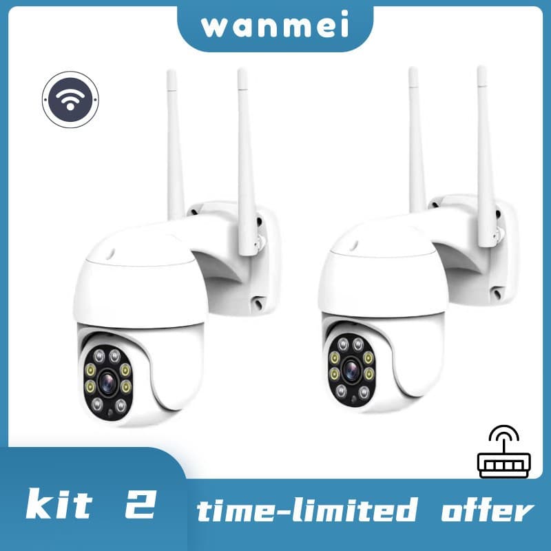 KIT2 Full HD Sem Fio Habilitado Para WiFi 360 ° Câmera Infravermelha De Segurança Doméstica À Prova D'água Com Visão Not