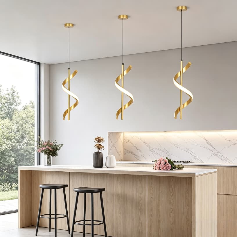 Luminária espiral de luxo acessível,estilo moderno e minimalista,ideal para salas de jantar e quartos,110-220V