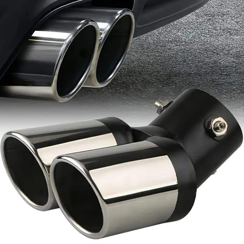 Tubo de escape Universal de aço inoxidável de saída dupla para modificação de silenciador de carro
