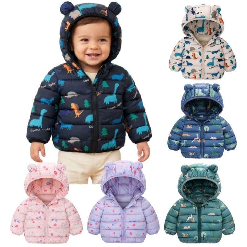 Casacos Infantis Com Capuz De Dinossauro De Desenho Animado , Roupas Casuais Para Meninos E Meninas De 0 A 5 Anos
