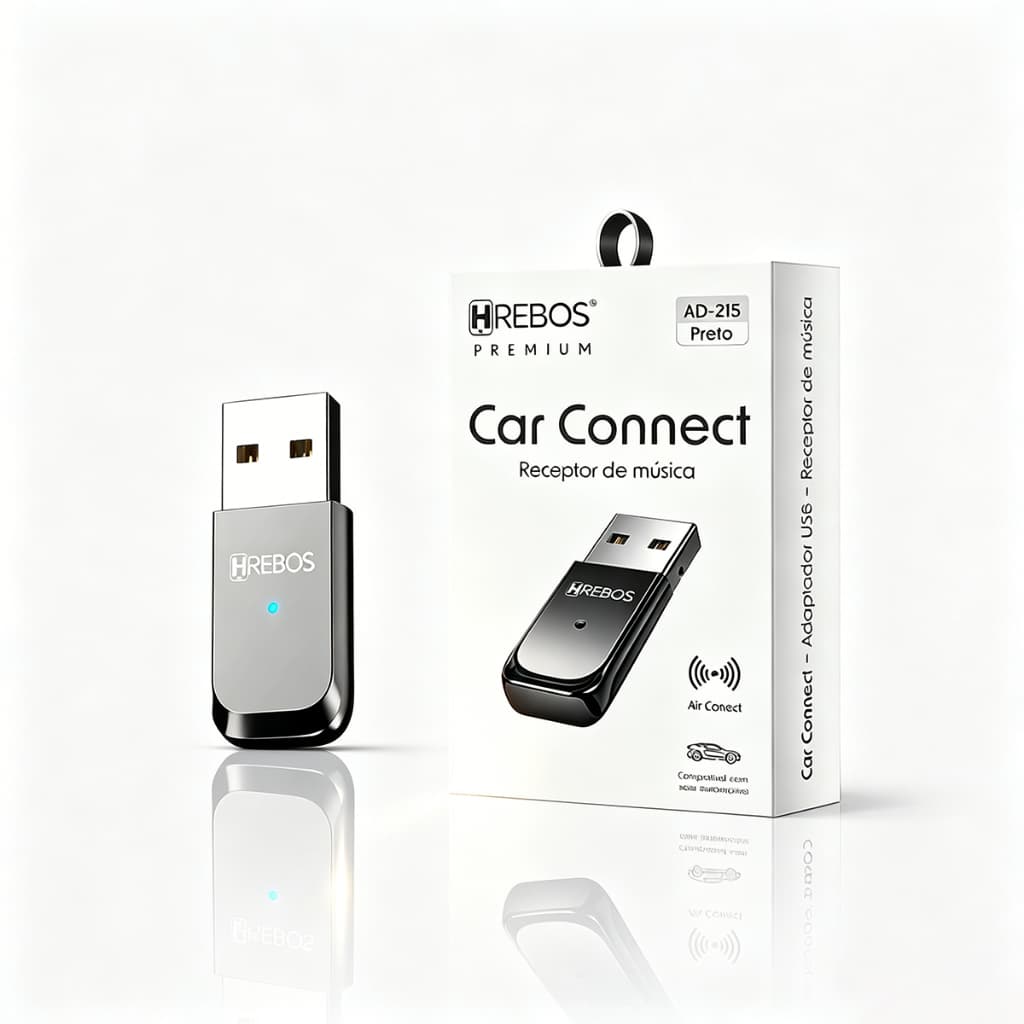 HREBOS USB Bluetooth Adaptador Leitor de Cartão Receptor de Áudio para Carro Mini Plug Play