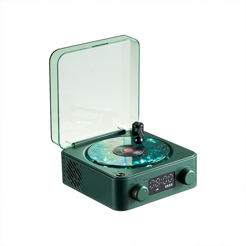 Ondas Vinil Player Alto-Falante Bluetooth Com Ruído Branco Retro Turntable Sleep Aid Vitrola Em Forma De Luz RGB