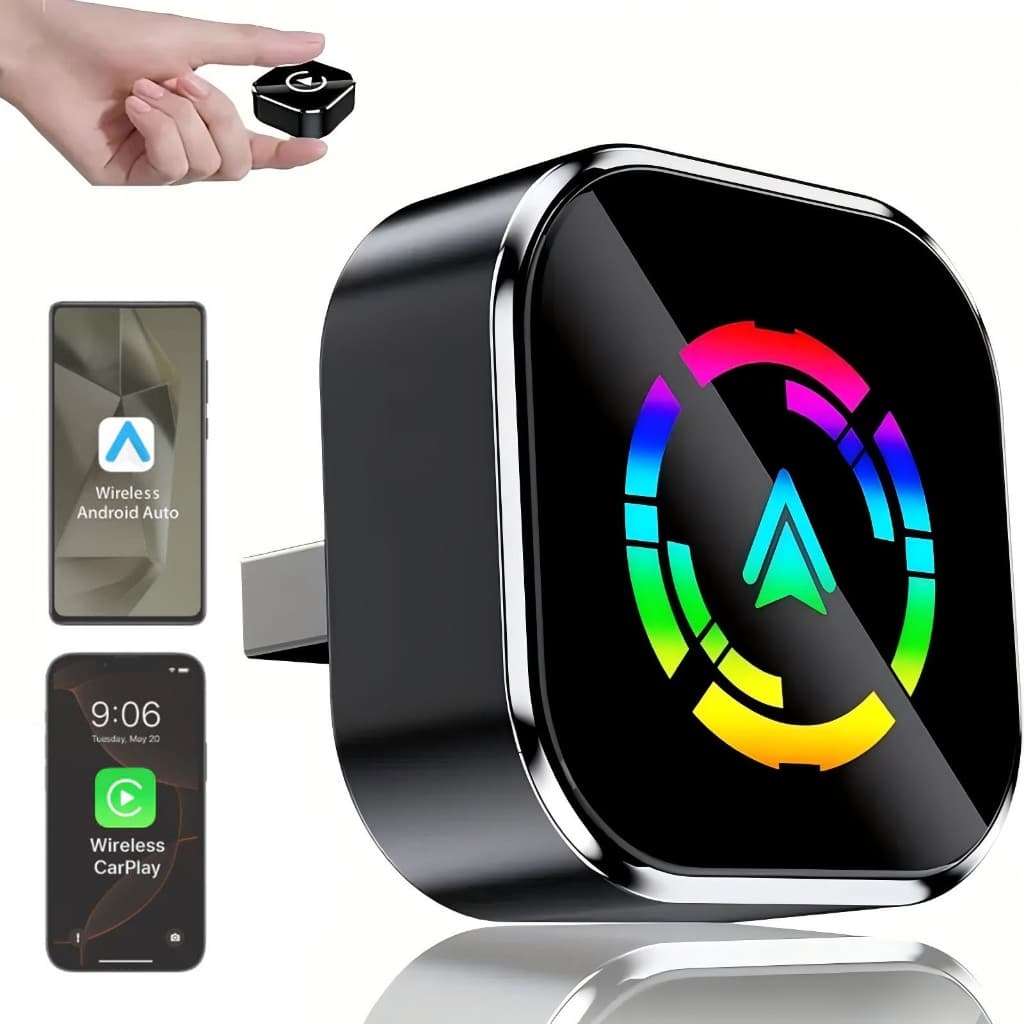 Adaptador CarPlay Com Fio 2 Em 1 , Plug and Play Automático Para Android E iOS