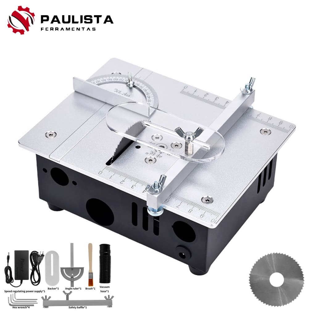 Mini Serra De Mesa Para Carpintaria De 96 W , Elétrica , 110 V-220 , Ajustável Em 7 Velocidades