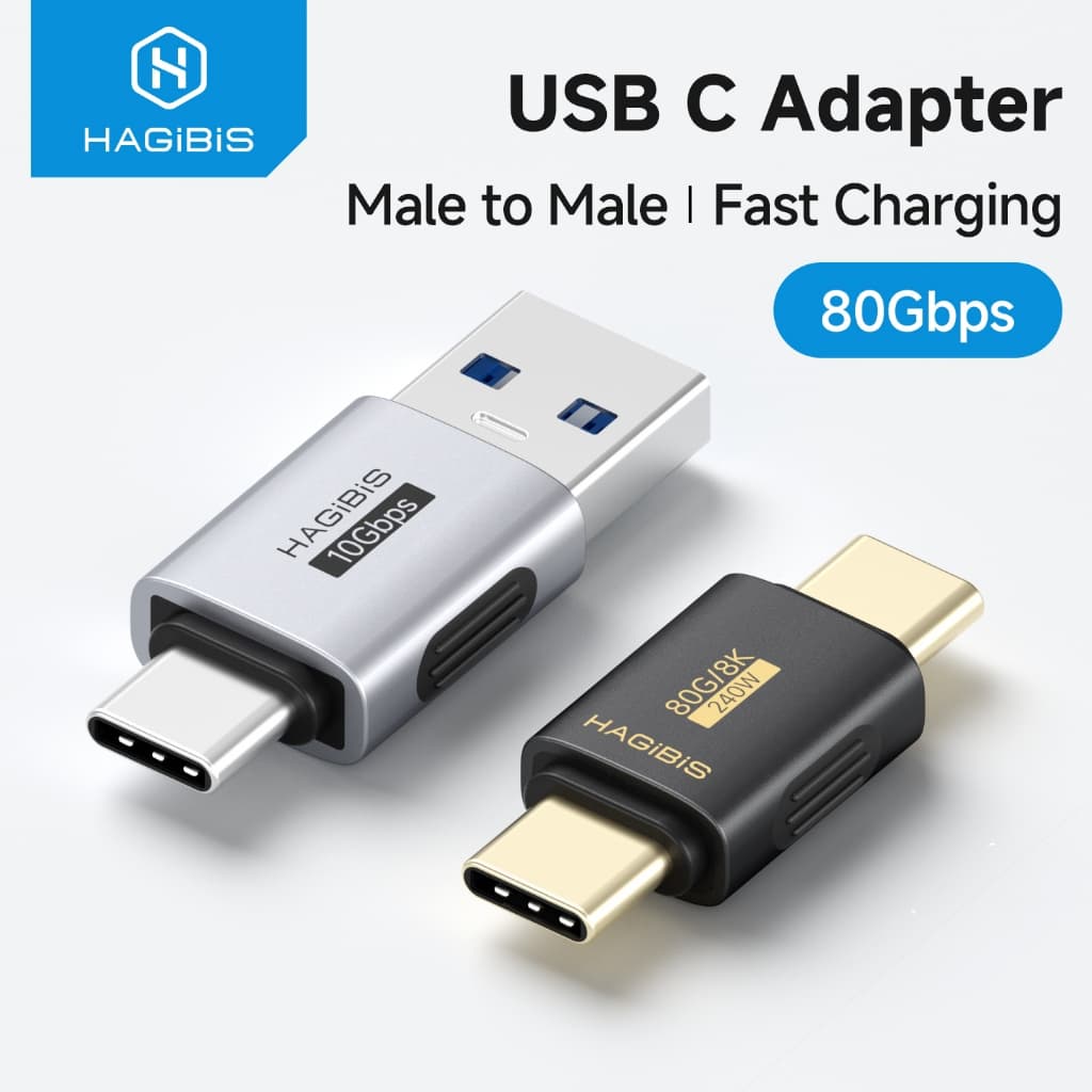Hagibis USB C Adaptador A Para Macho Conventer Conector De Carregamento iPhone17 Pro Laptop SSD Power Bank Fone De Ouvid