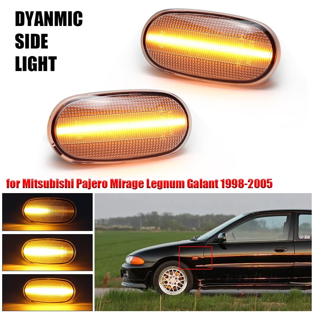 2 Pçs Dynamic Para Mitsubishi Triton L200 2005-2015 Pajero Montero Sport Nativa 08-16 Lâmpada De Sinalização De Giro De