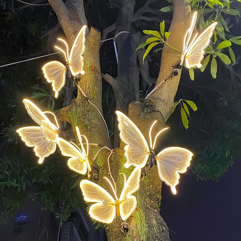 Borboleta Led 40/60cm Com Movimento Festas Decoração Natal Prova D'água Bivolt-Unidade