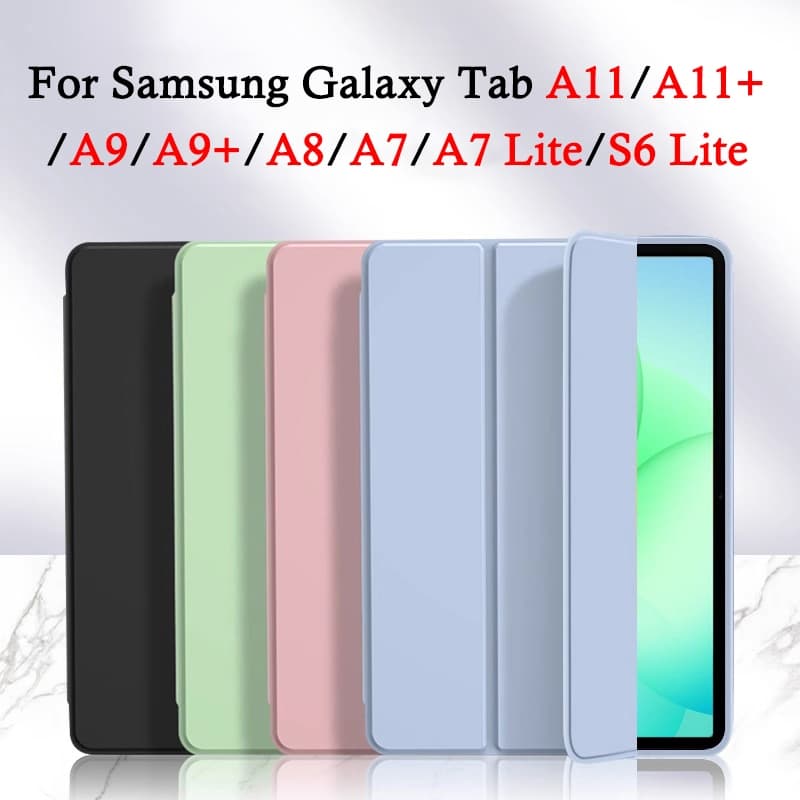 Para Samsung Galaxy Tab A11 A11 + A9 A9 Plus A8 A7 A7 Lite S6 Dobrável Stent Flip Capa À Prova De Choque Tablet Caso