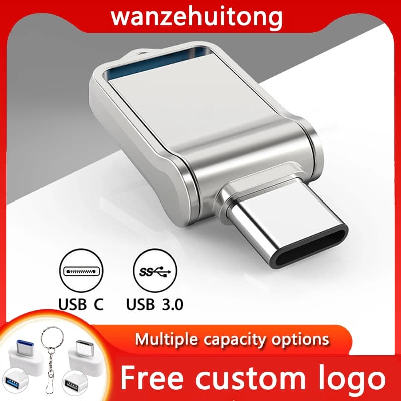 Disco U à prova d'água 32GB-2TB TYPE-C e USB3.0 Interface dupla Universal para computadores de escritório