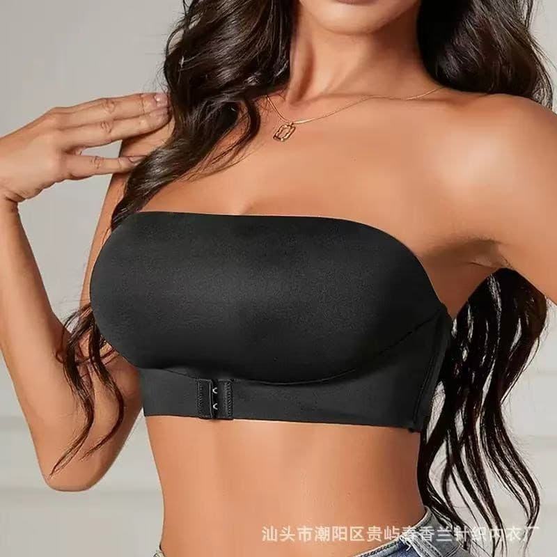 Sutiã Plus Size Reforçado Tomara Que Caia de Um Ombro Fechamento Frontal Fino Sem Alças
