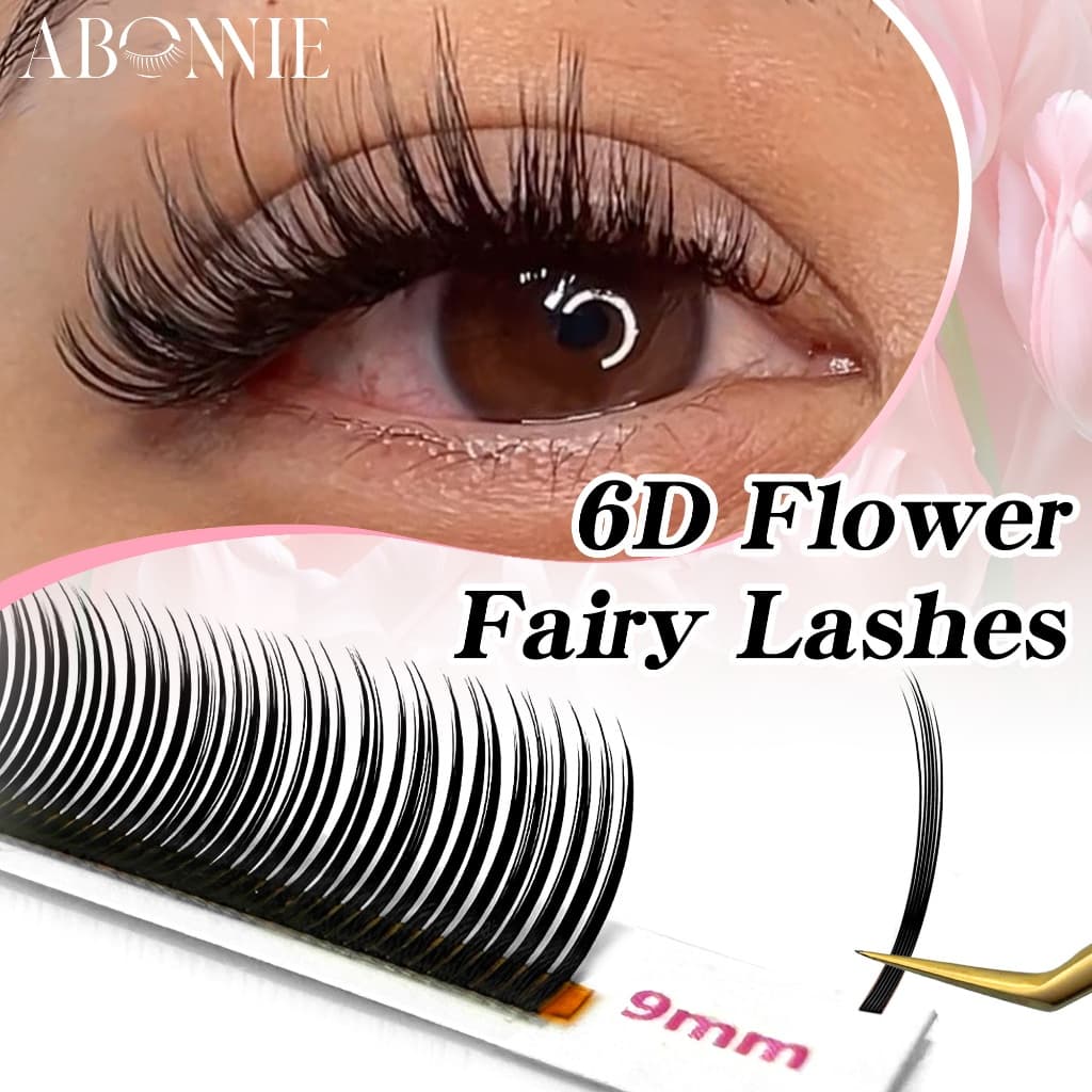 ABONNIE 6D Fairy Lashes 5D Flower Spikes Cílios Individuais Fácil Fãs Extensões De Volume
