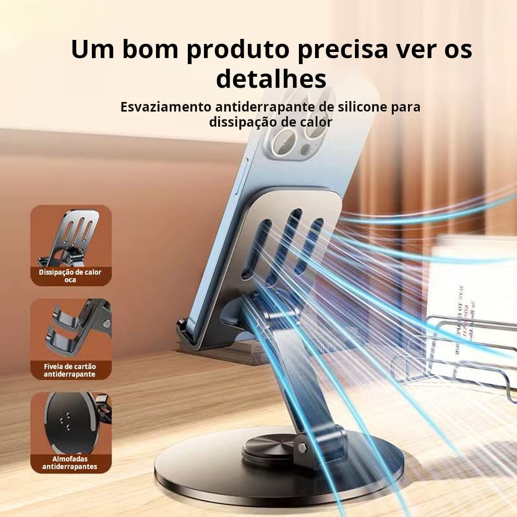 Suporte dobrável para Tablet para celular-360°Rotativo-Portátil, Estável Antiderrapante[Em estoque]