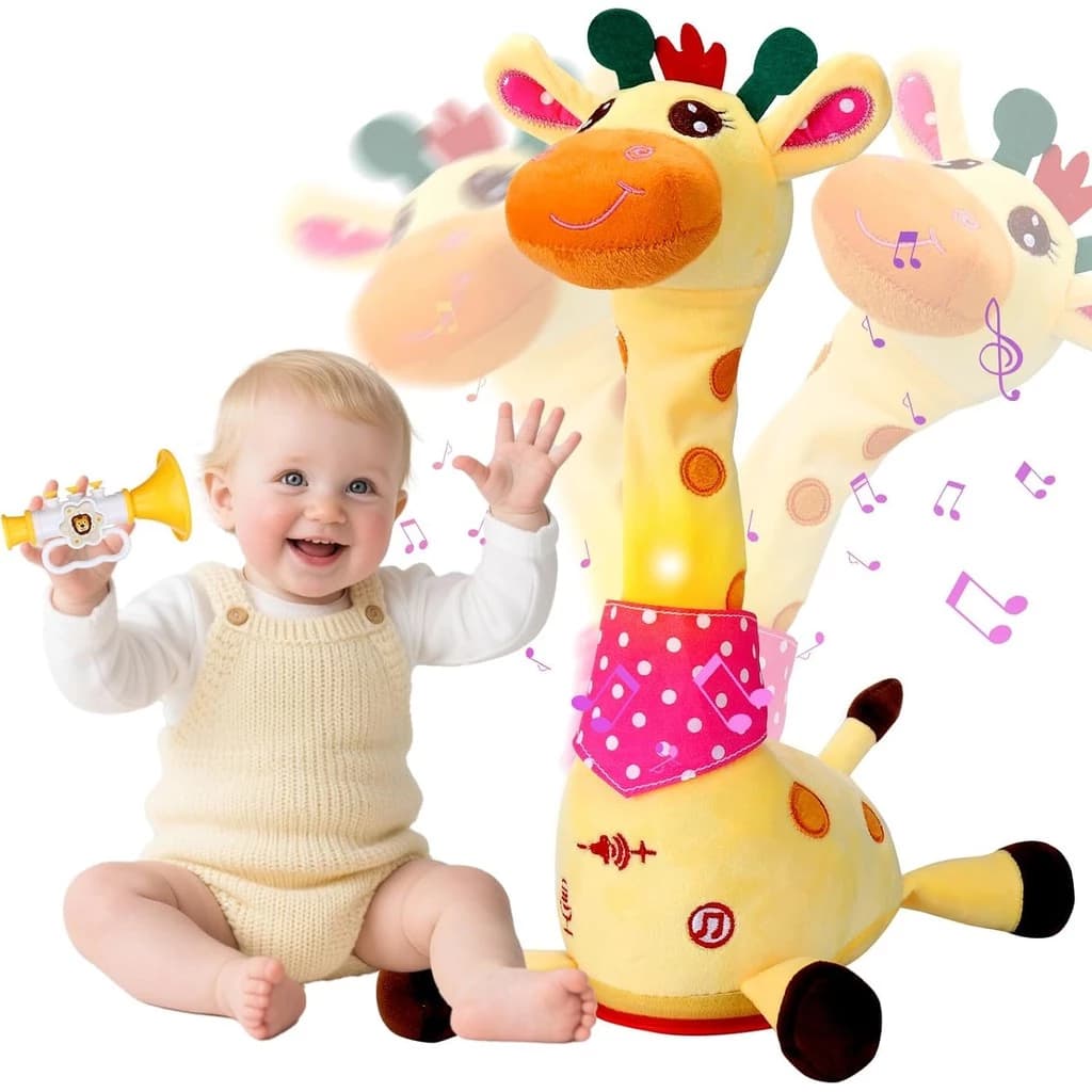 Dançando Girafa Falante , Bebê De Pelúcia Repetindo O Que Você Diz , Musical Brilhante Com Músicas Infantis Presentes
