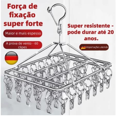 Varal De 40 Clips Inox Prendedores Cabide Para Roupas Intimas Para Pequenas
