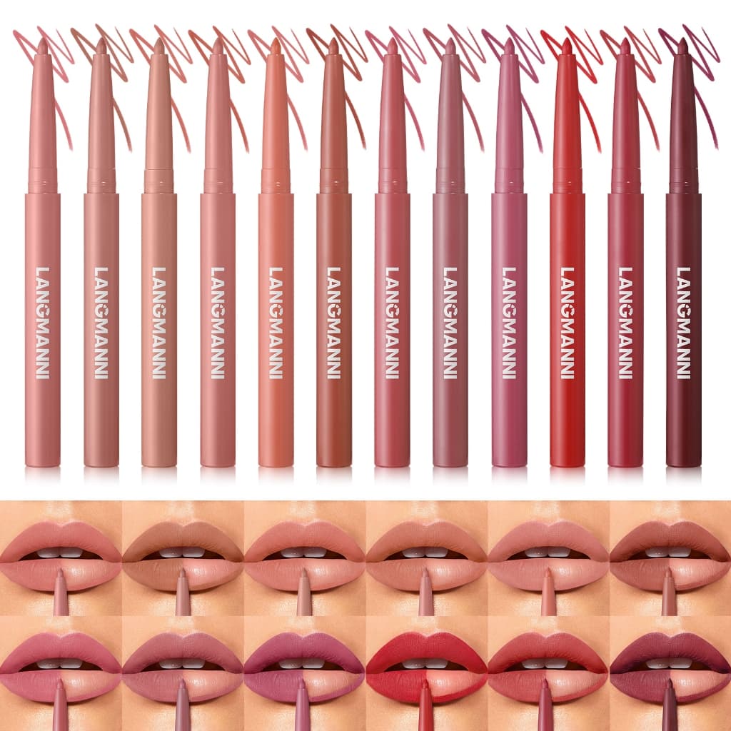 Conjunto De Delineador Labial 12 Unidades/, À Prova D'água , Batom Fosco De Longa Duração Com Acabamento Natural , Fácil
