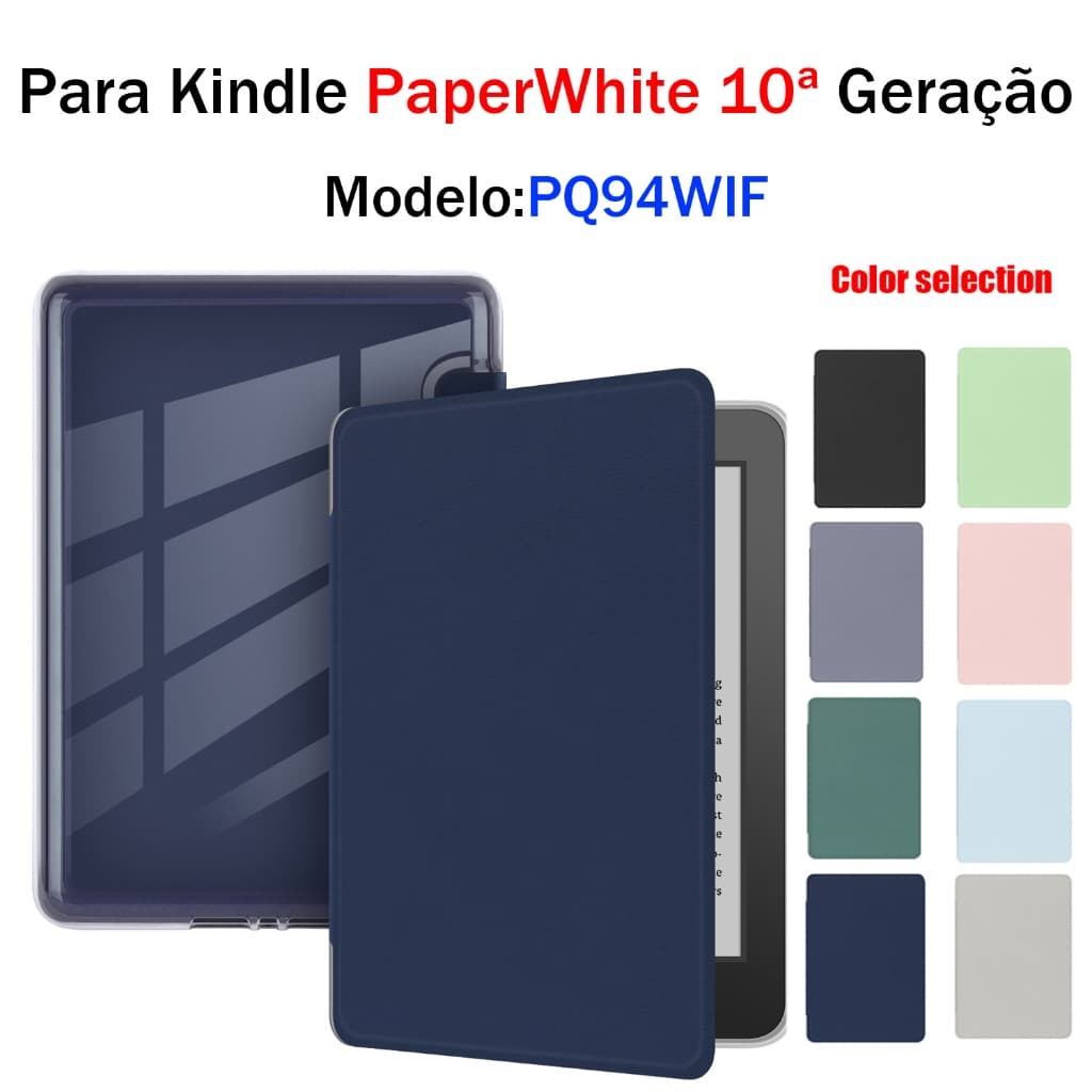 Para Kindle PaperWhite 10ª Geração PQ94WIF 6.0'' Capa de Acrílico com Flip Magnético e Função Sleep/Wake