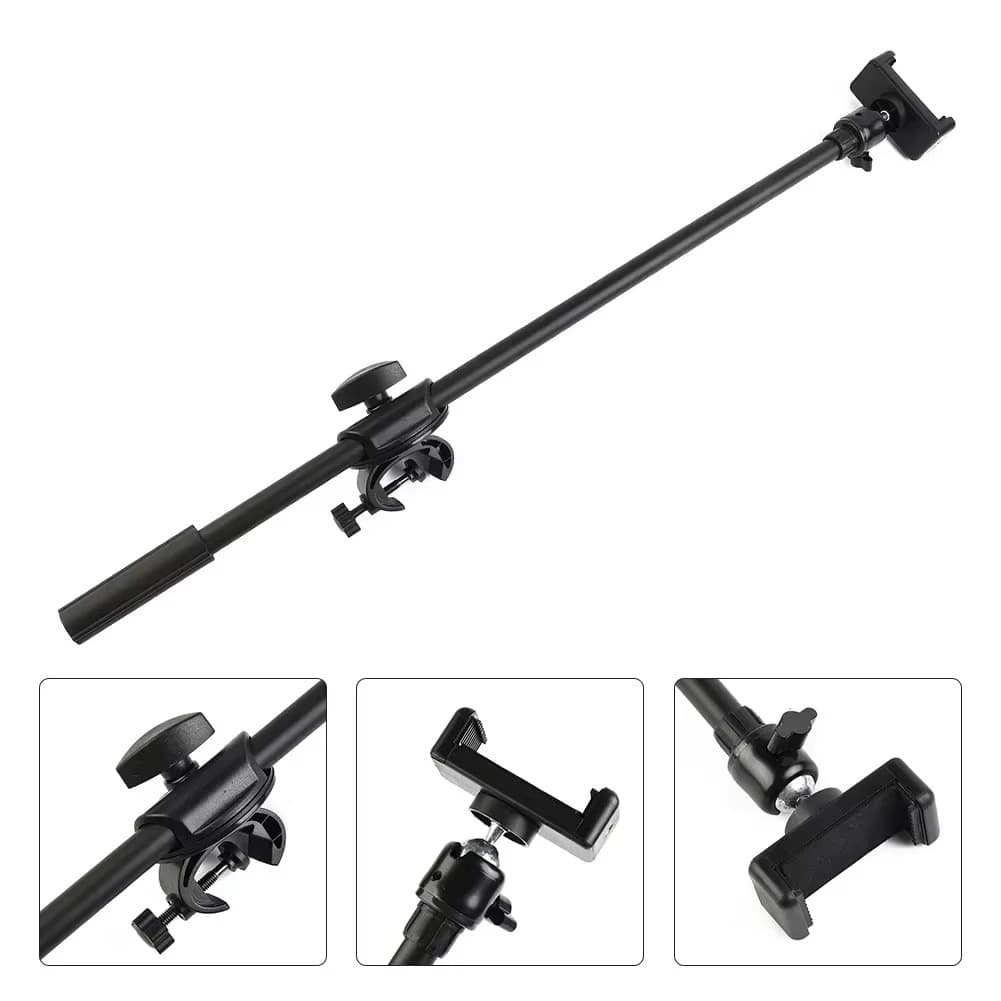 Barra Braço Horizontal Suporte Para Celular Iphone Tripé Pedestal Ring Light Microfone