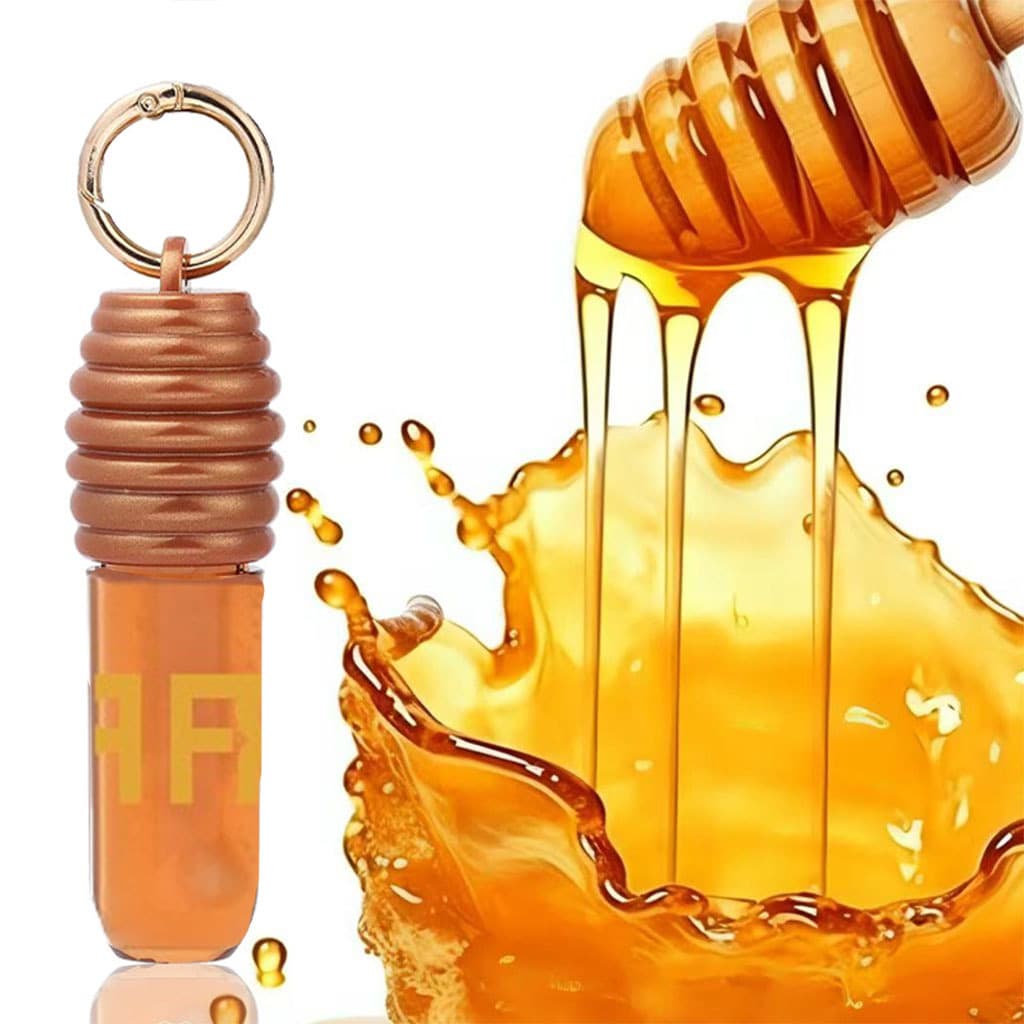 Mel Hidratante Lip Gloss Hidratante Brilhante Nutritivo, Chaveiro Portátil, 9 Sabores[Em estoque]