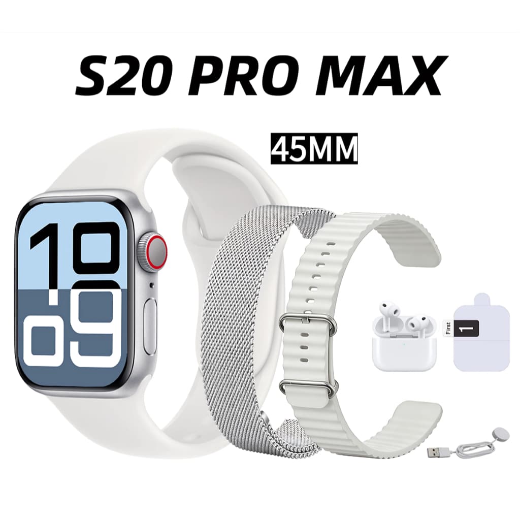 S20 PRO MAX Smart Bluetooth Watch Monitoramento de oxigênio no sangue unissex Saint Paulo chega no dia seguinte