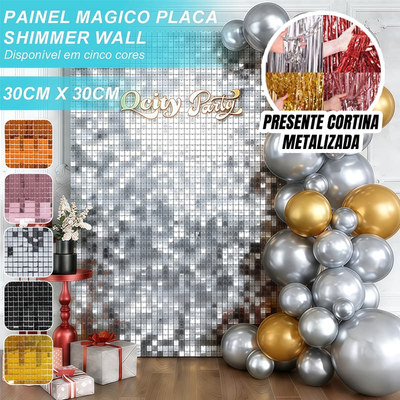 9/21/30/36 Peças Painel Mágico Paete Lantejoulas Shimmer Wall Placa Pastilha Festa Casamento 30cmx30cm