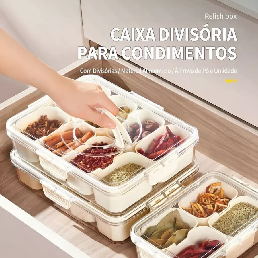 Organizador de Geladeira Transparente 4/8 Divisórias Organizadora Multiuso Frutas, Legumes e Ovos