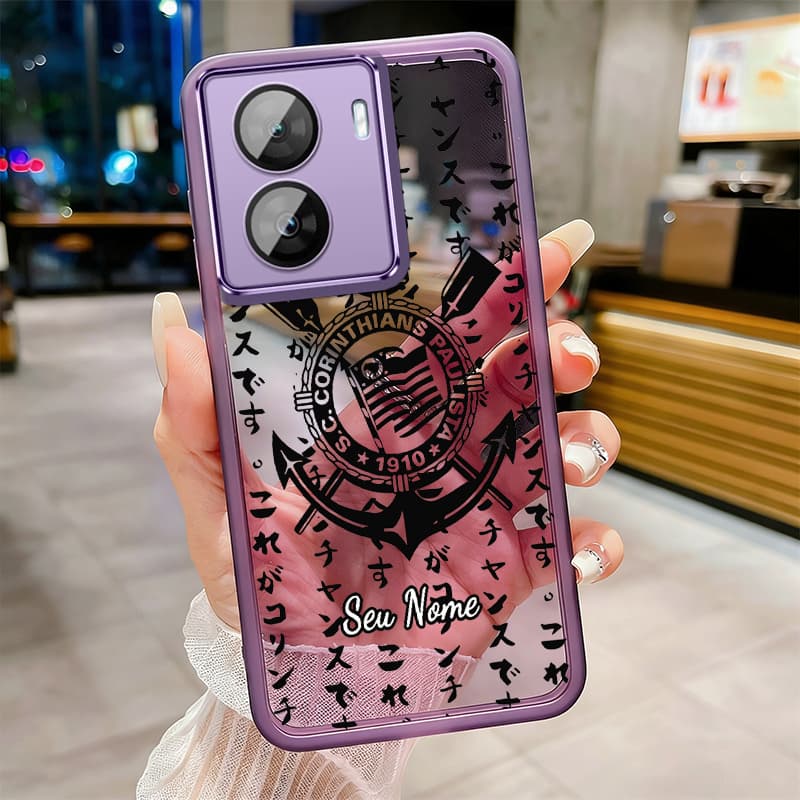 Motorola MOTO G06 G05 Capa Com Nome Personalizado Star Club Corinthians Paulista Mole Transparente Para Doces