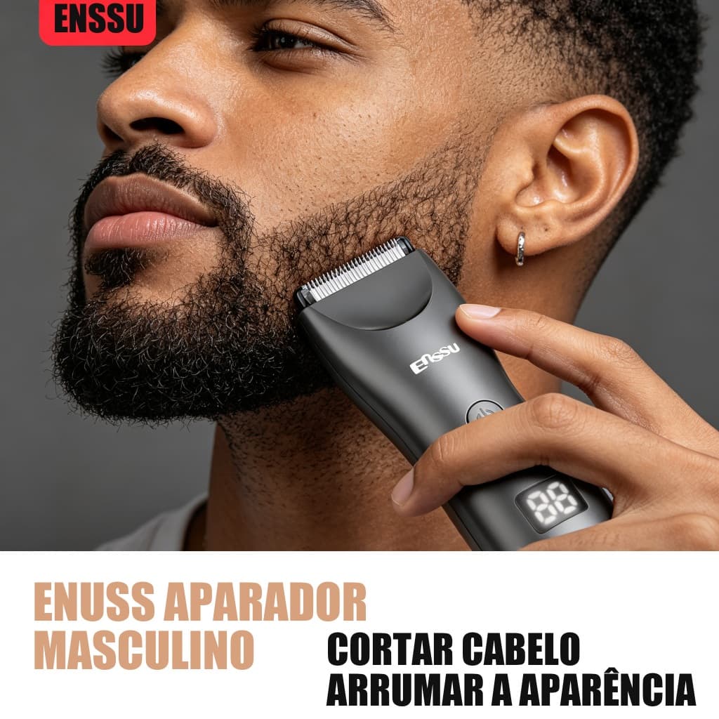 Máquina De Cortar Cabelo Sem Fio À Prova D'água Para Virilha Masculina Com Luz LED