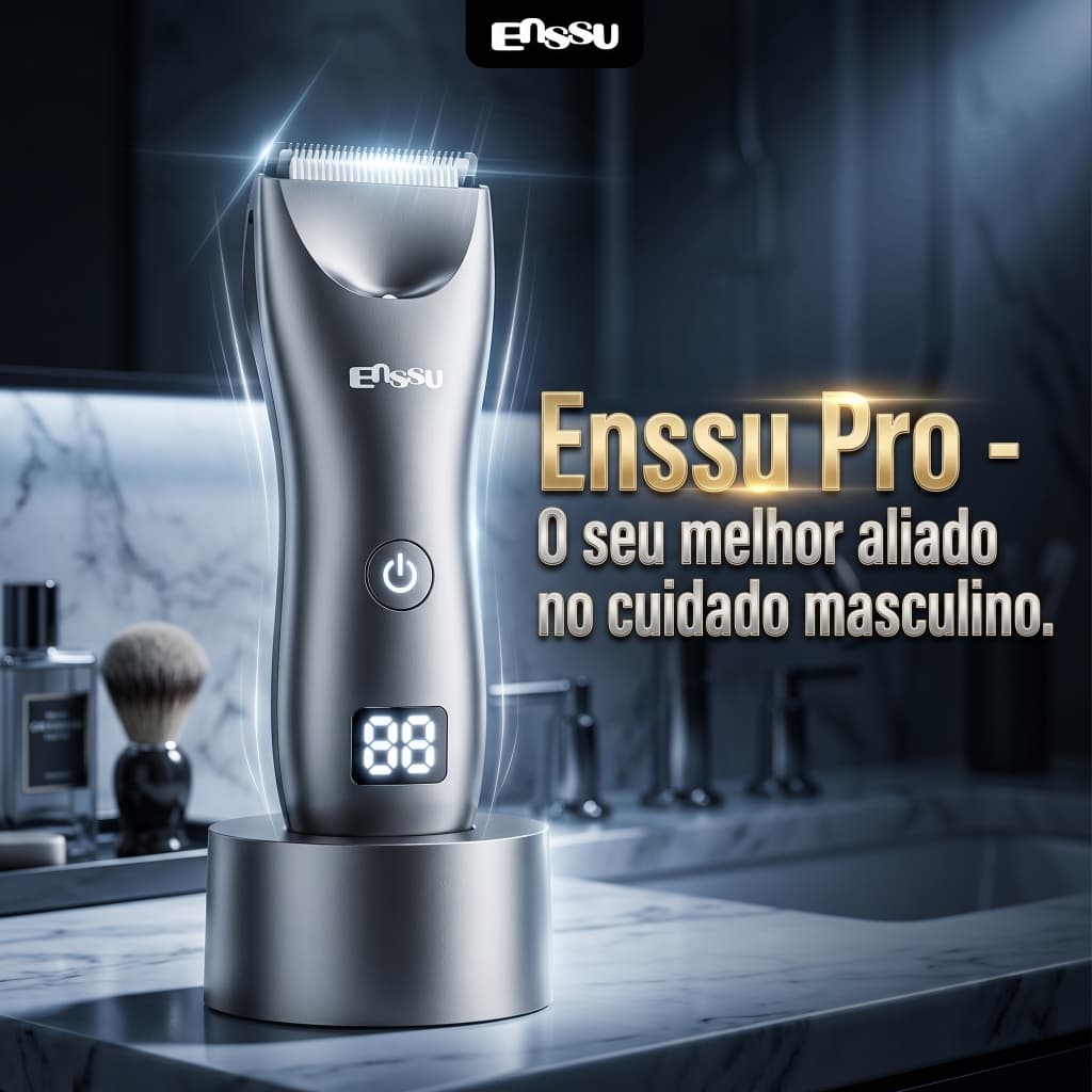 ENSSUWaterproof Aparador De Cabelo Masculino Para Áreas Corporais E Íntimas , Peito , Costas , Virilha , Base USB