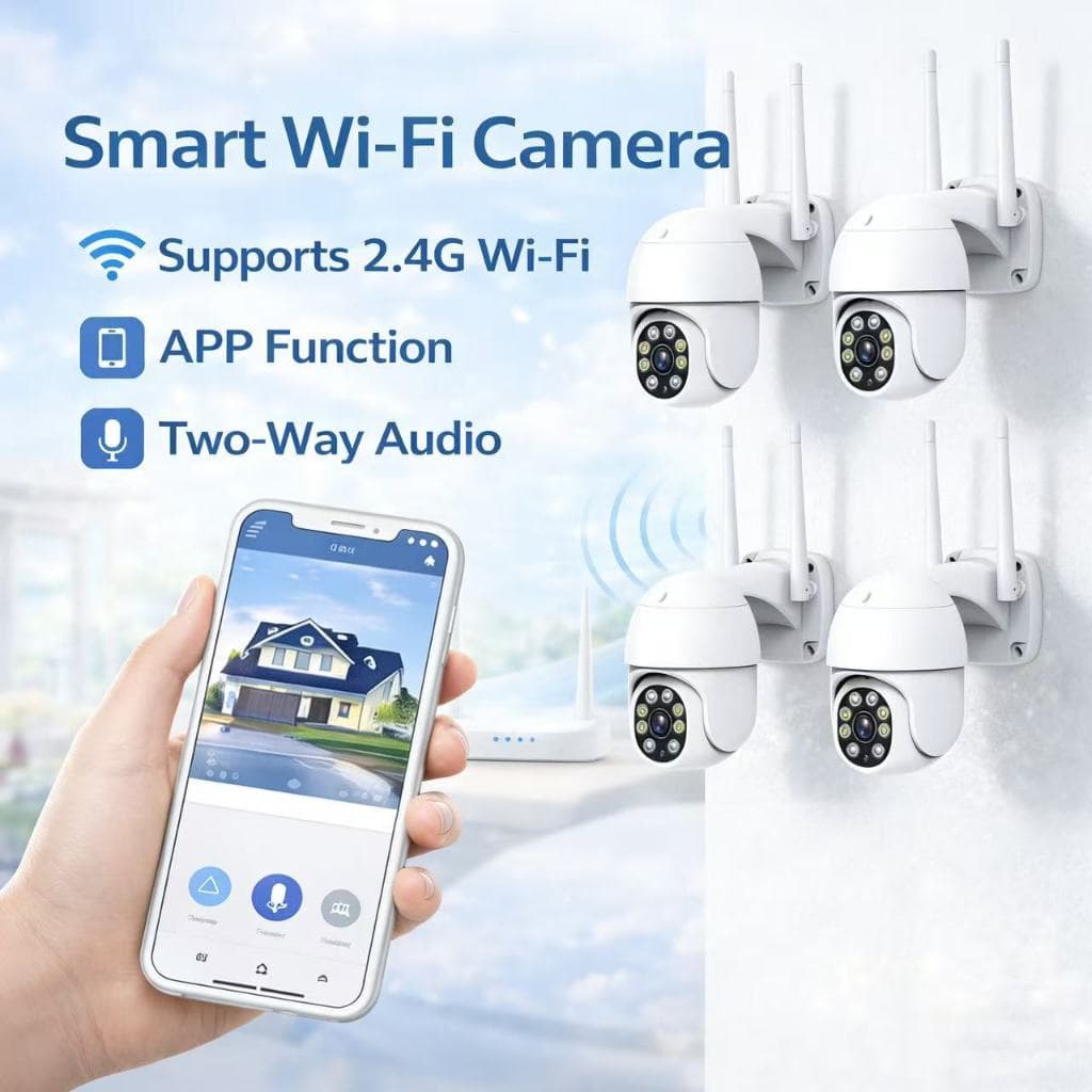 Kit4 Câmeras De Segurança WiFi 2.4G Sem Fio Mais Vendidas Controle Remoto Inteligente Cor Full HD