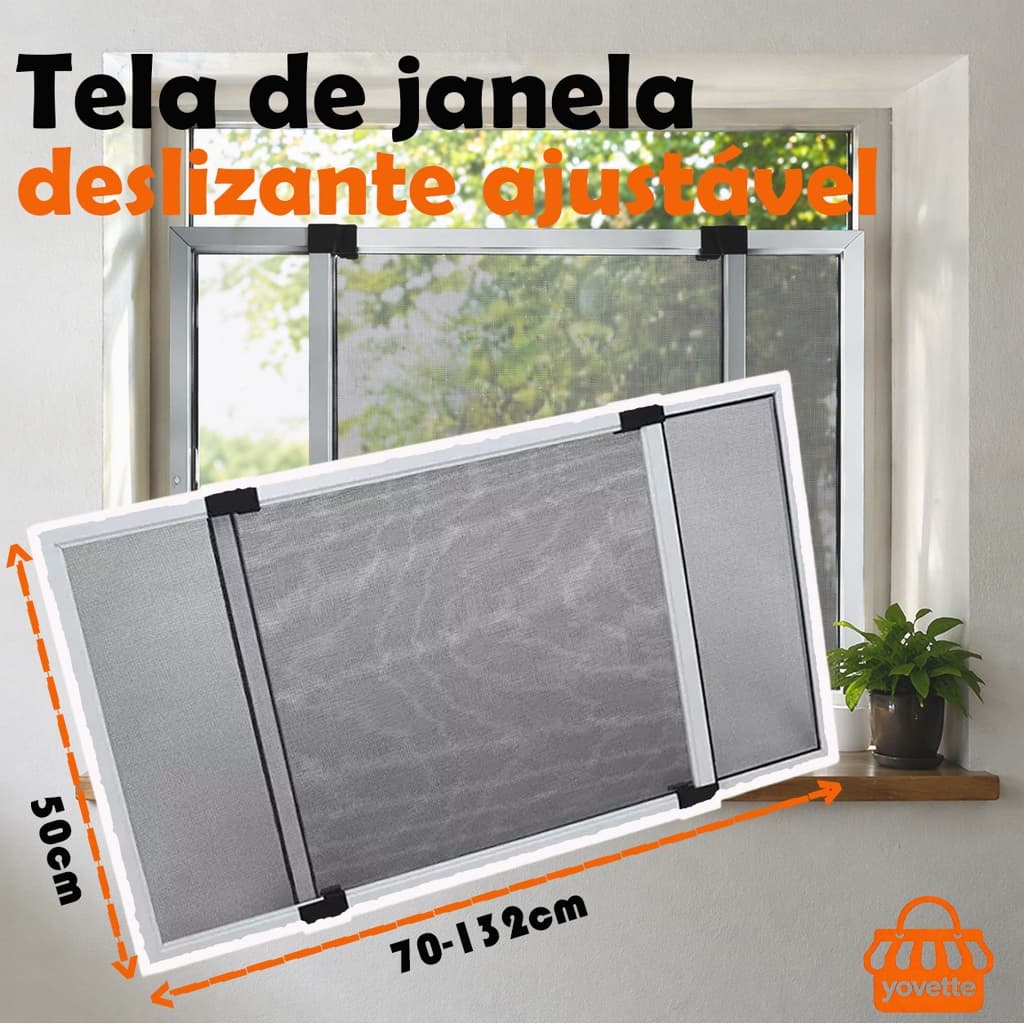 Tela Mosquiteiro Deslizante Com Moldura Alumínio Ajustável