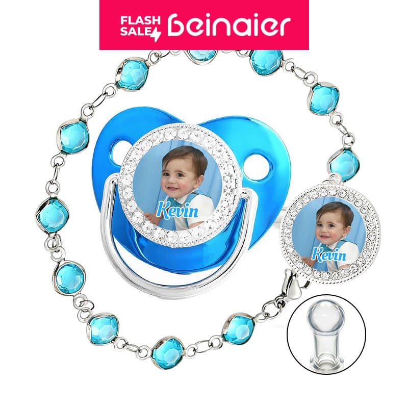 Chupeta para bebês com Foto personalizado do bebê, chupeta de silicone BPA Free