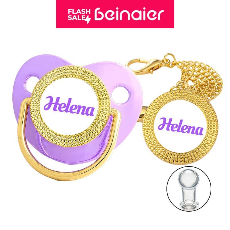 Chupeta para bebês com nome personalizado do bebê, chupeta de silicone BPA Free
